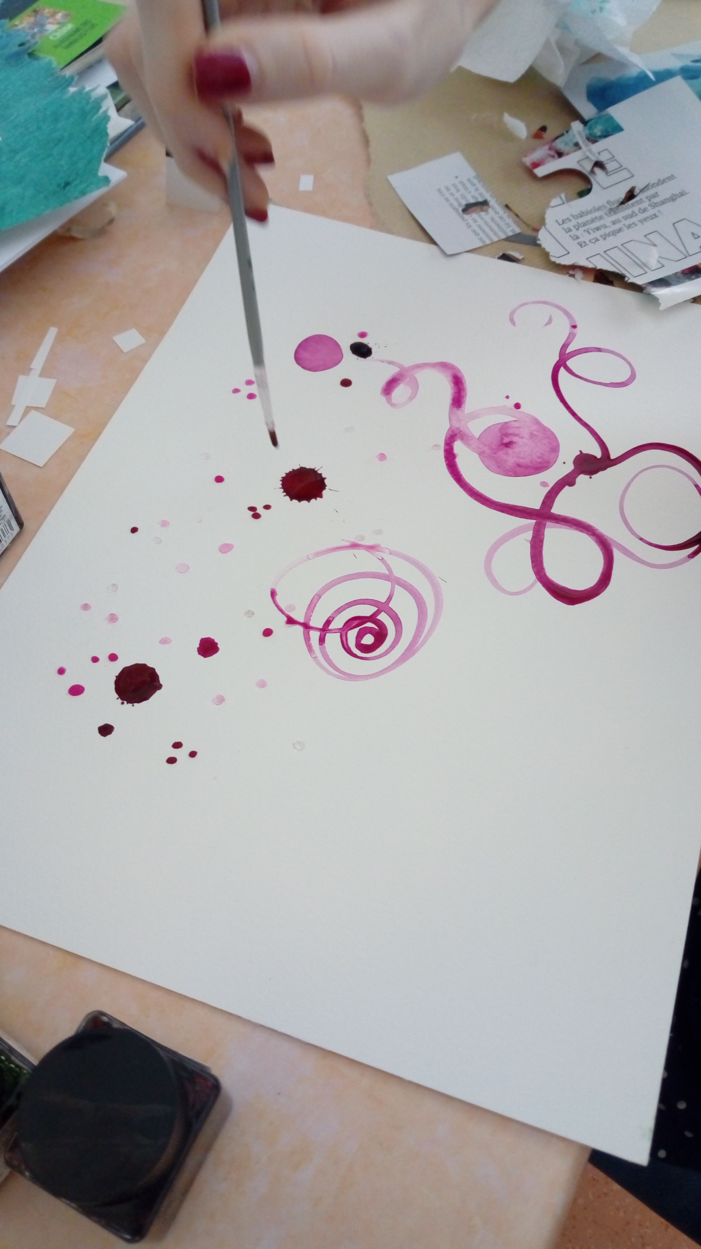 Travail sur les encres
